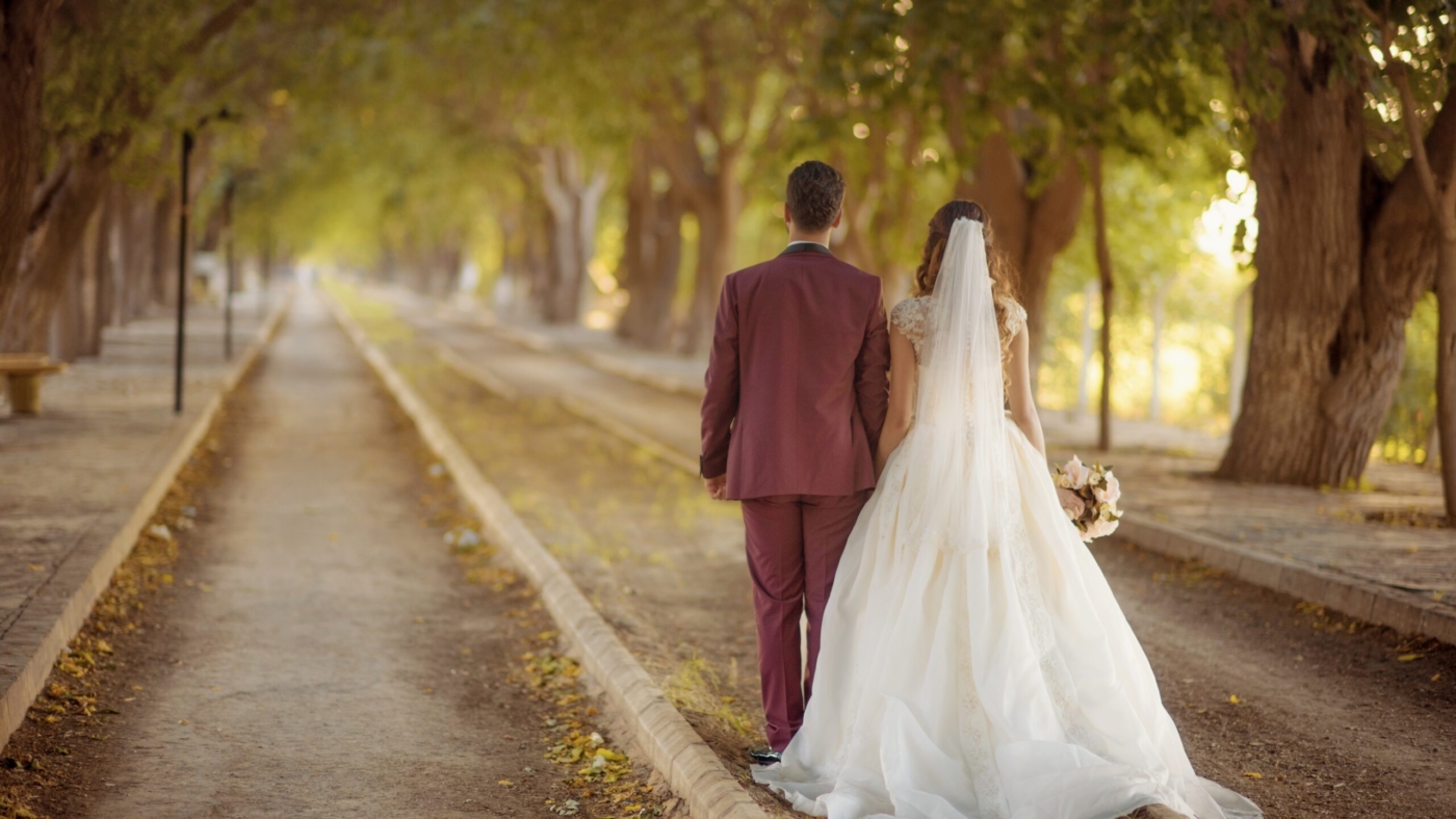 IZMIR, TURKEY - Jan 01, 2017: Young Bride and groom couple marriage photos, romantic wedding photos of young bride and bridegroom
